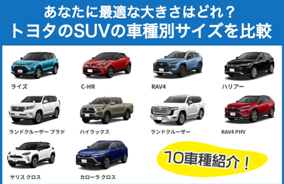 あなたに最適な大きさはどれ トヨタのsuvの車種別サイズを比較