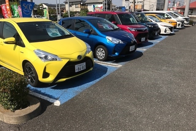 八日市場_駐車場と試乗車