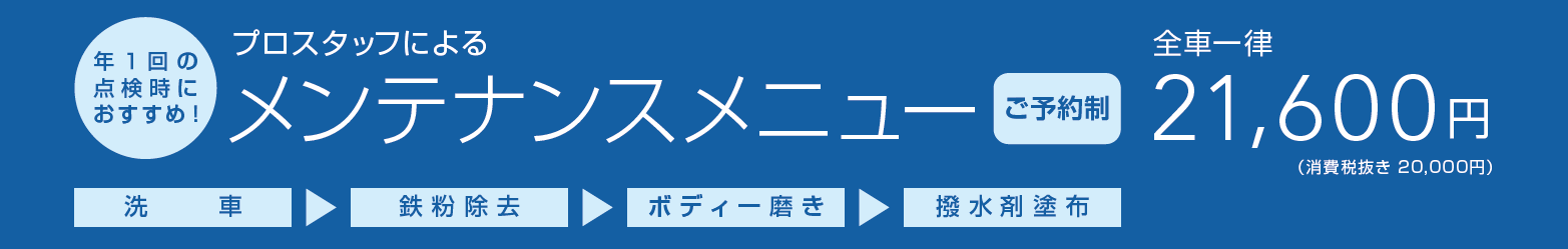 プロスタッフによるメンテナンスメニュー
